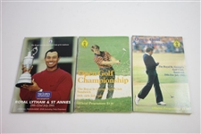 Twelve (12) OPEN Championship Official Programs - 1981, 1982, 1985, 1986, 1990-92, 1998-2002