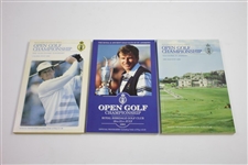 Twelve (12) OPEN Championship Official Programs - 1981, 1982, 1985, 1986, 1990-92, 1998-2002
