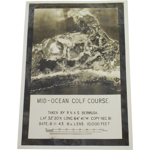 Circa 1943 Original British Government R.N.A.S. Aerial Photograph of Famed C.B. Macdonald Bermuda Mid-Ocean Course