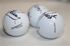 Corey Pavin, Kenny Perry and David Frost Signed Golf Balls JSA ALOA
