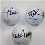 Mark O Meara, Tom Lehman and Jay Haas Signed Golf Balls JSA ALOA