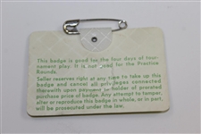 1978 Masters Tournament Series Badge #25117 - Gary Player Winner