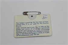 1979 Masters Tournament Series Badge #15560 - Fuzzy Zoeller Winner