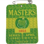 1980 Masters Tournament Series Badge #6054 - Seve Ballesteros Winner