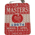1981 Masters Tournament Series Badge #19674 - Tom Watson Winner