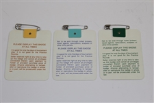 1988, 1989, & 1990 Masters Series Badges - Lyle & Faldo(x2) Winners