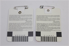 1995 & 1996 Masters Series Badges #A00440 & X14847 - Crenshaw & Faldo Winners