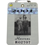 2001 Masters Tournament Series Badge #R02707 - Tiger Woods Winner