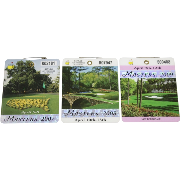 2007, 2008, & 2009 Masters Series Badges - Johnson, Immelman, & Cabrera Winners