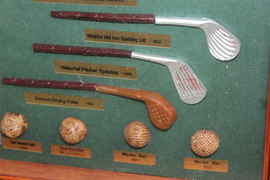Classic 'Evolution of Golf Equipment' Framed Presentation Display - Replica Items