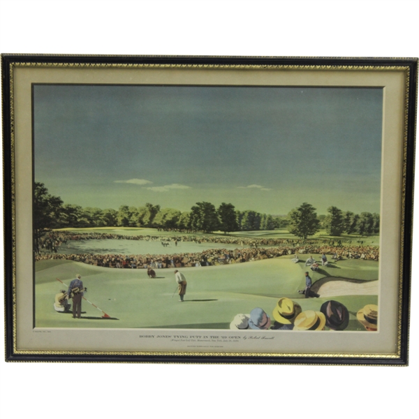 Bobby Jones Tying Putt at Winged Foot in the 1929 US Open by Robert Fawcett - Esquire 1945