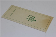 1961 Augusta National Golf Club Membership Directory with Key Dates/Info - Oct. 10, 1961