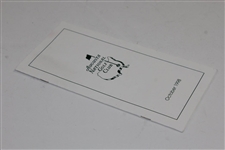 1998 Augusta National Golf Club Membership Directory with Key Dates/Info - October 1998