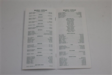 1998 Augusta National Golf Club Membership Directory with Key Dates/Info - October 1998