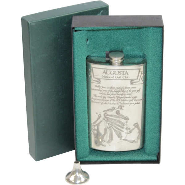 Augusta National Golf Club English Pewter Golf Flask - Excellent Condition in Box