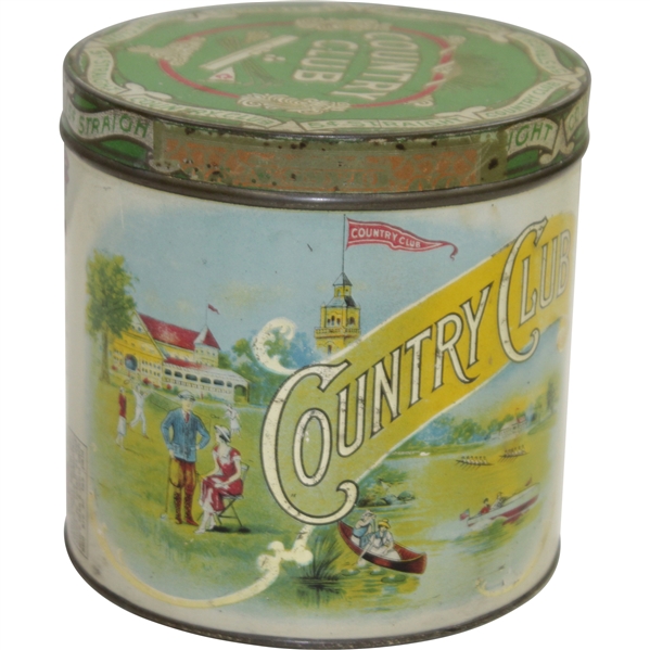 Vintage Country Club Large Round W.H. Snyder & Sons Cigar Tin - Fact. No. 752