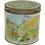 Vintage Country Club Large Round W.H. Snyder & Sons Cigar Tin - Fact. No. 752