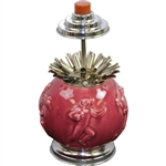 Circa 1920 Rookwood Golf Cranberry Cigarette Dispenser with Sports Themes