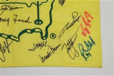 Big Three Plus other Masters Champs Signed 2007 Masters Flag - Nicklaus & Ford Center JSA ALOA