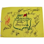 Big Three Plus other Masters Champs Signed 2007 Masters Flag - Palmer & Ford Center JSA ALOA