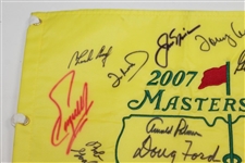 Big Three Plus other Masters Champs Signed 2007 Masters Flag - Palmer & Ford Center JSA ALOA
