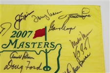 Big Three Plus other Masters Champs Signed 2007 Masters Flag - Palmer & Ford Center JSA ALOA