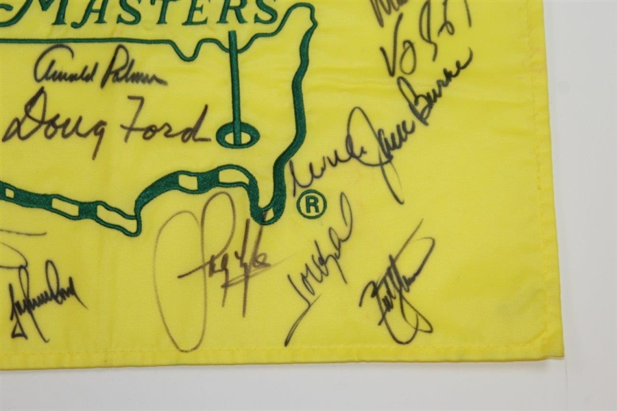 Big Three Plus other Masters Champs Signed 2007 Masters Flag - Palmer & Ford Center JSA ALOA
