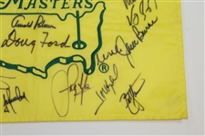 Big Three Plus other Masters Champs Signed 2007 Masters Flag - Palmer & Ford Center JSA ALOA