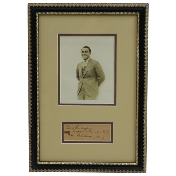 Gene Sarazen Signed Cut with Framed 1929 Sepia Tone Photograph JSA ALOA