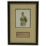 Gene Sarazen Signed Cut with Framed 1929 Sepia Tone Photograph JSA ALOA
