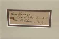 Gene Sarazen Signed Cut with Framed 1929 Sepia Tone Photograph JSA ALOA