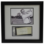 Bobby Jones Early 1930s Signed Cut with 5x7 B&W Photo - Framed PSA/DNA #81946632