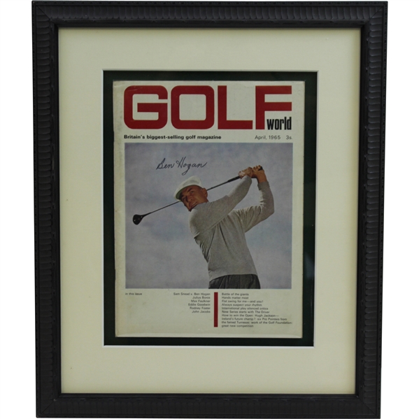 Ben Hogan Signed 1965 Golf World Magazine - April - Framed JSA ALOA