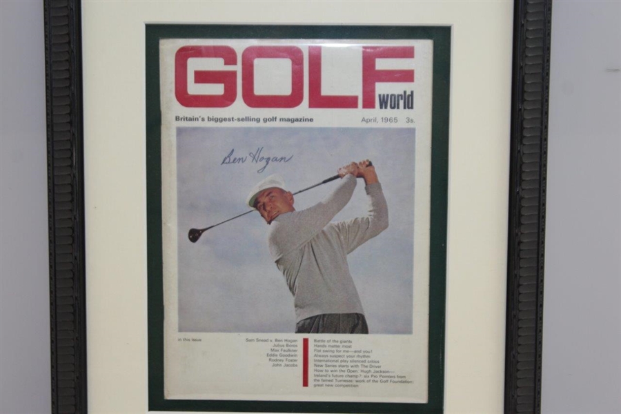 Ben Hogan Signed 1965 Golf World Magazine - April - Framed JSA ALOA