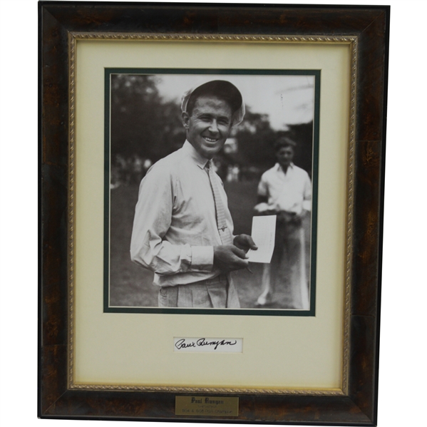 Two-Time PGA Champion Paul Runyan Signed Cut with 8x10 Photo - Framed JSA ALOA