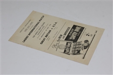 1936 Ladies' International Match at The King's Golf Course Official Program - Great Britain vs U.S.A.