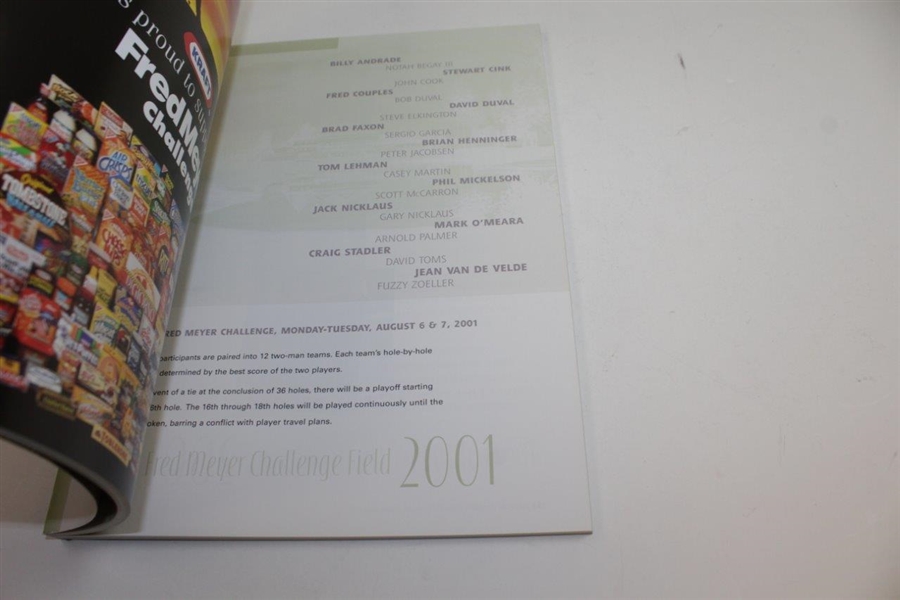 Palmer, Nicklaus, Mickelson, & others Signed 2001 Fred Meyer Challenge Program JSA FULL #Z68024