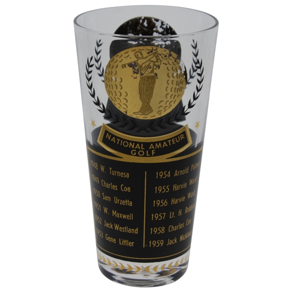 1959 US Amateur & US Open Champions Foil Drinking Glass - Good Condition