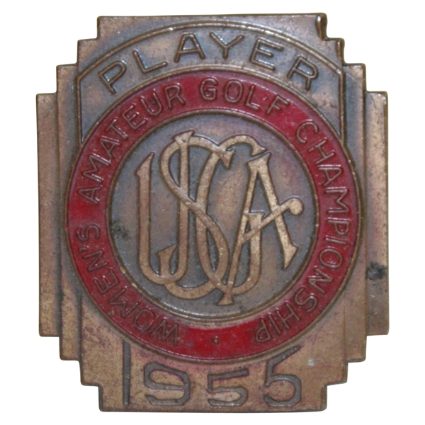 1955 Women's US Amateur at Myers Park CC Contestant Badge - Patricia A. Lesser Winner