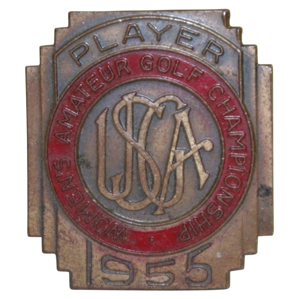 1955 Womens US Amateur at Myers Park CC Contestant Badge - Patricia A. Lesser Winner