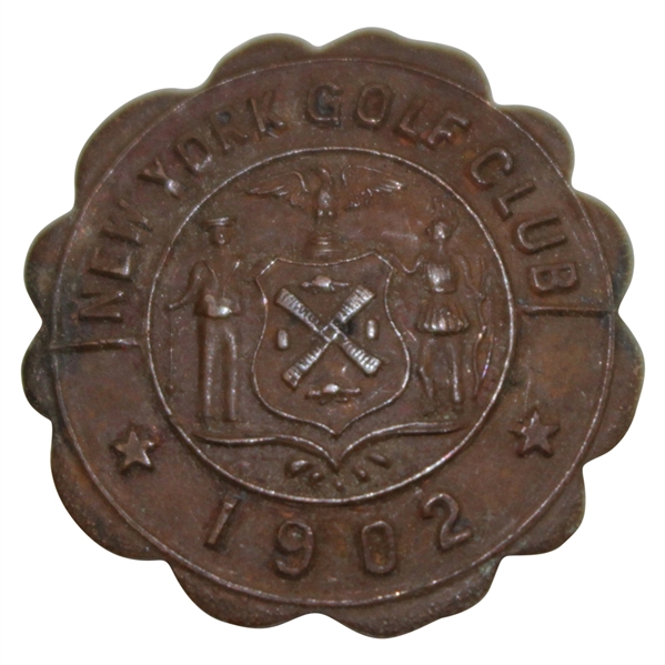 Vintage 1902 New York Golf Club Badge - Missing Clasp