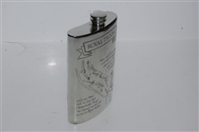 Royal Troon Pewter Flask with Course Layout & Scorecard Engraved - Great Condition in Original Box