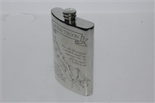 Royal Troon Pewter Flask with Course Layout & Scorecard Engraved - Great Condition in Original Box