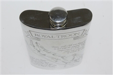 Royal Troon Pewter Flask with Course Layout & Scorecard Engraved - Great Condition in Original Box