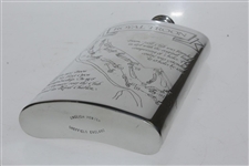 Royal Troon Pewter Flask with Course Layout & Scorecard Engraved - Great Condition in Original Box