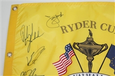 Full United States Team & Captain Signed 2008 Ryder Cup at Valhalla Yellow Screen Flag JSA ALOA