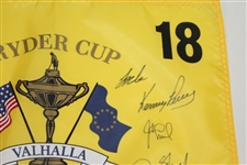 Full United States Team & Captain Signed 2008 Ryder Cup at Valhalla Yellow Screen Flag JSA ALOA