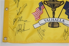 Full United States Team & Captain Signed 2008 Ryder Cup at Valhalla Yellow Screen Flag JSA ALOA