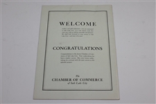 1930 Junior Chamber of Commerce of Salt Lake City First Annual Open Golf Tourney Program & Badge