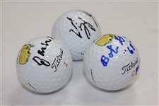 Bob Goalby '68' & Jack Burke '56' Masters Logo & Vijay Singh Signed Golf Balls JSA ALOA